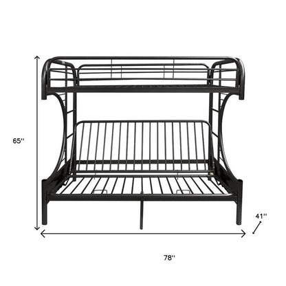 78" X 41" X 65" Twin Over Full Silver Metal Tube Bunk Bed HomeRoots