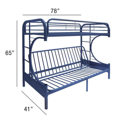 78" X 41" X 65" Twin Over Full Silver Metal Tube Bunk Bed - FurniFindUSA