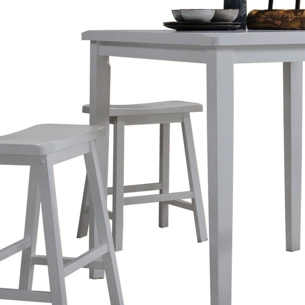 36" X 36" X 36" 5Pc White Rubber Wood Counter Height Set HomeRoots