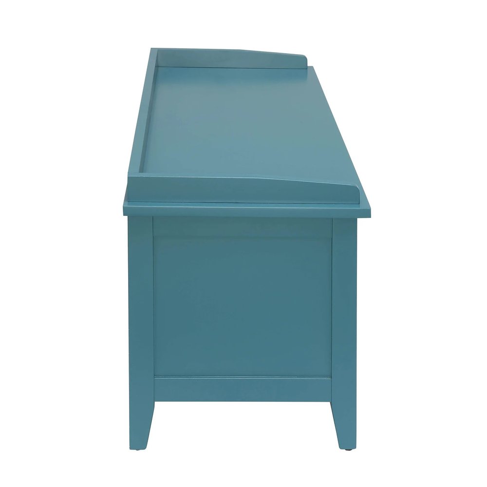 43" Teal Blue Solid Wood Storage Bench with Drawers HomeRoots