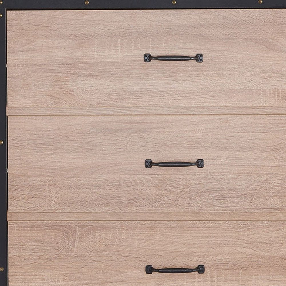31" Oak Wood Five Drawer Dresser HomeRoots