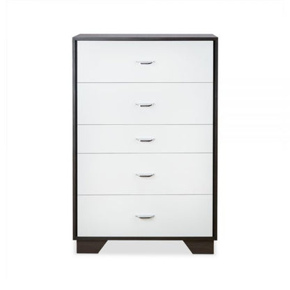 32" Brown and White Five Drawer Standard Chest HomeRoots