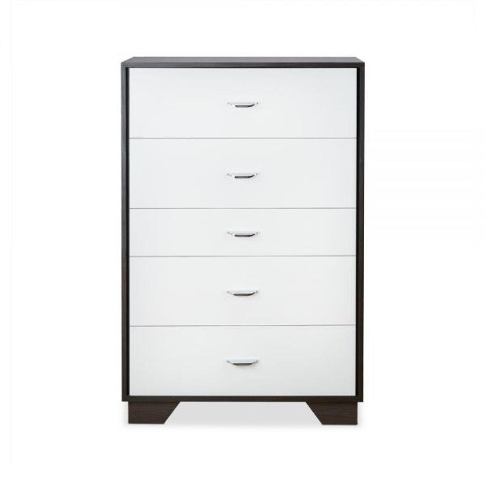 32" Brown and White Five Drawer Standard Chest HomeRoots