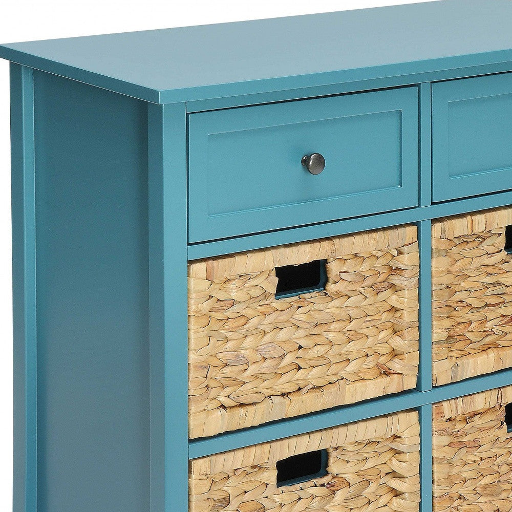 Pop Of Color Teal Accent Chest With Storage