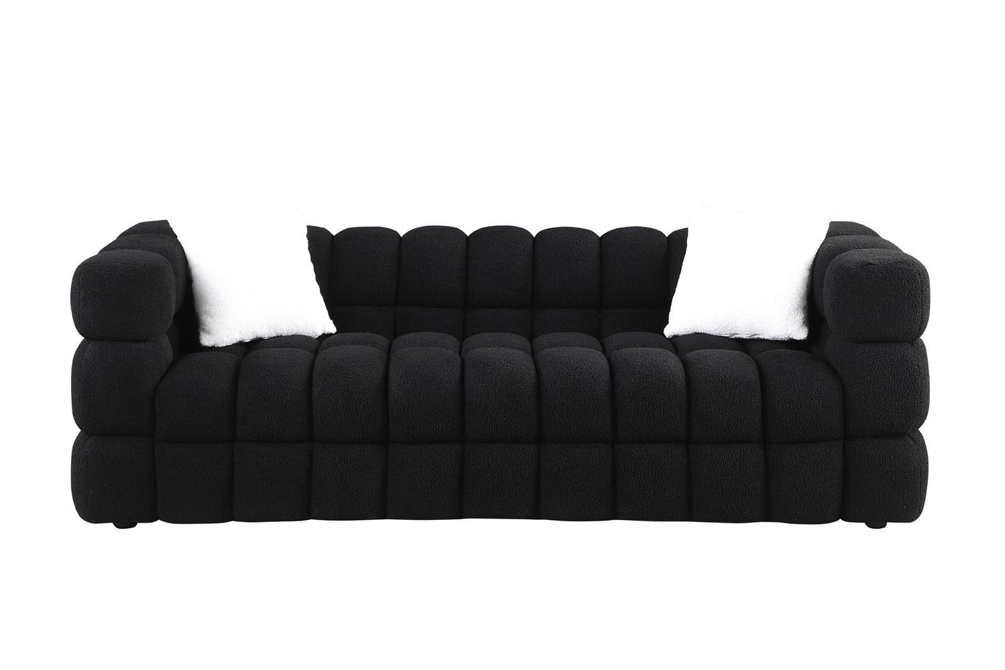 84.3 length ,35.83" deepth ,human body structure for USA people, marshmallow sofa,boucle sofa ,3 seater