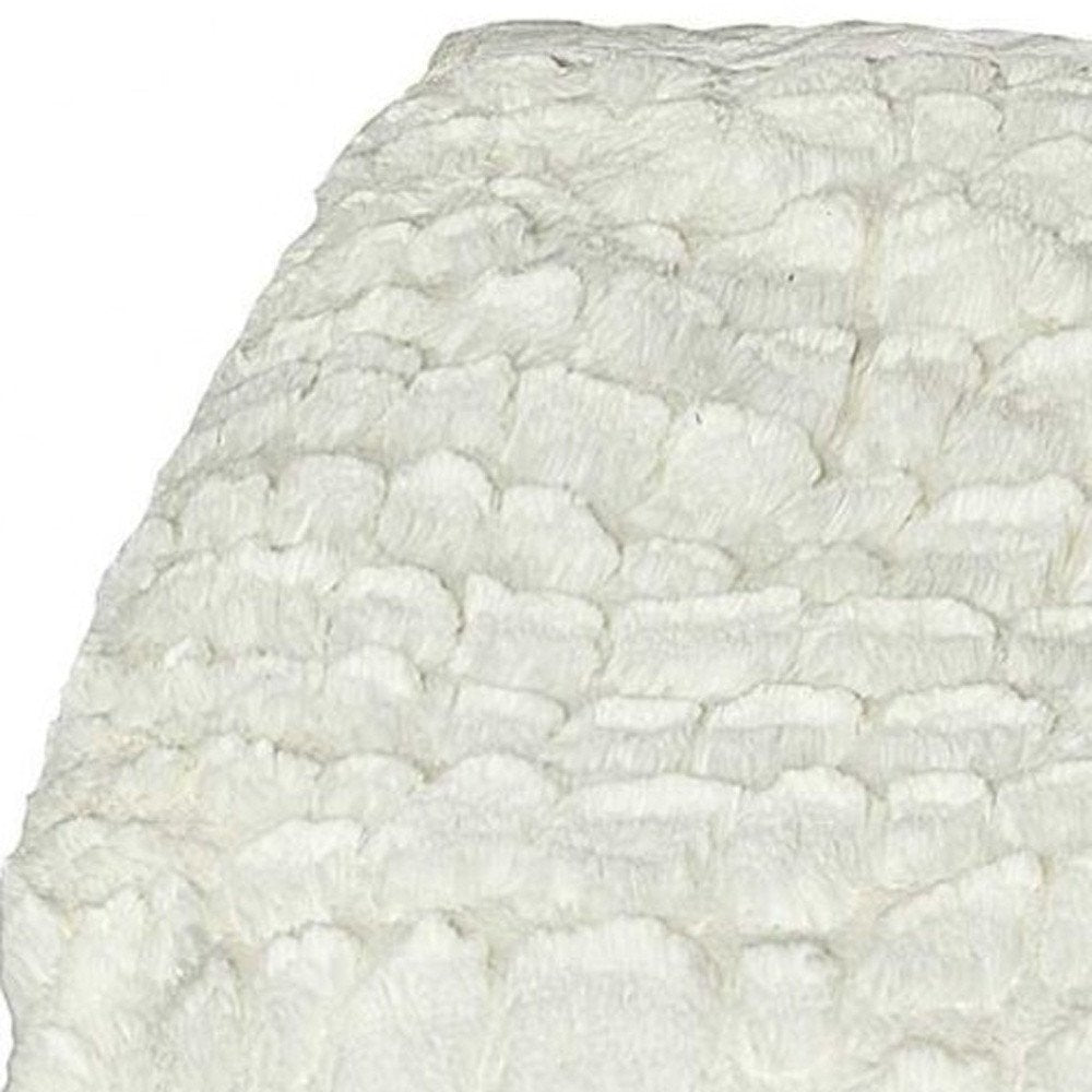 70" X 50" Ivory Faux Fur Plush Throw Blanket HomeRoots