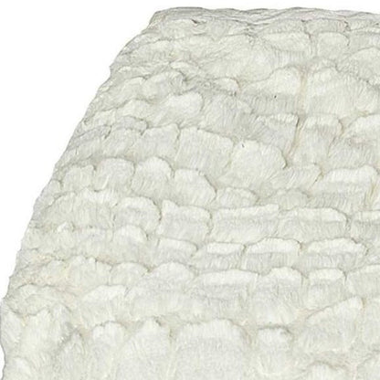 70" X 50" Ivory Faux Fur Plush Throw Blanket HomeRoots