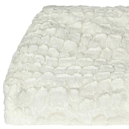 70" X 50" Ivory Faux Fur Plush Throw Blanket HomeRoots