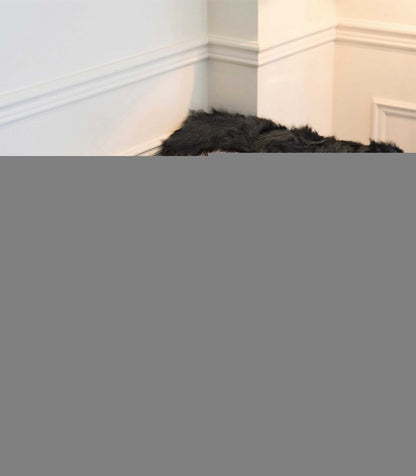2' X 3' Black Faux Sheepskin Animal Print Washable Area Rug - Image 5