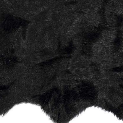 2' X 3' Black Faux Sheepskin Animal Print Washable Area Rug - Image 3