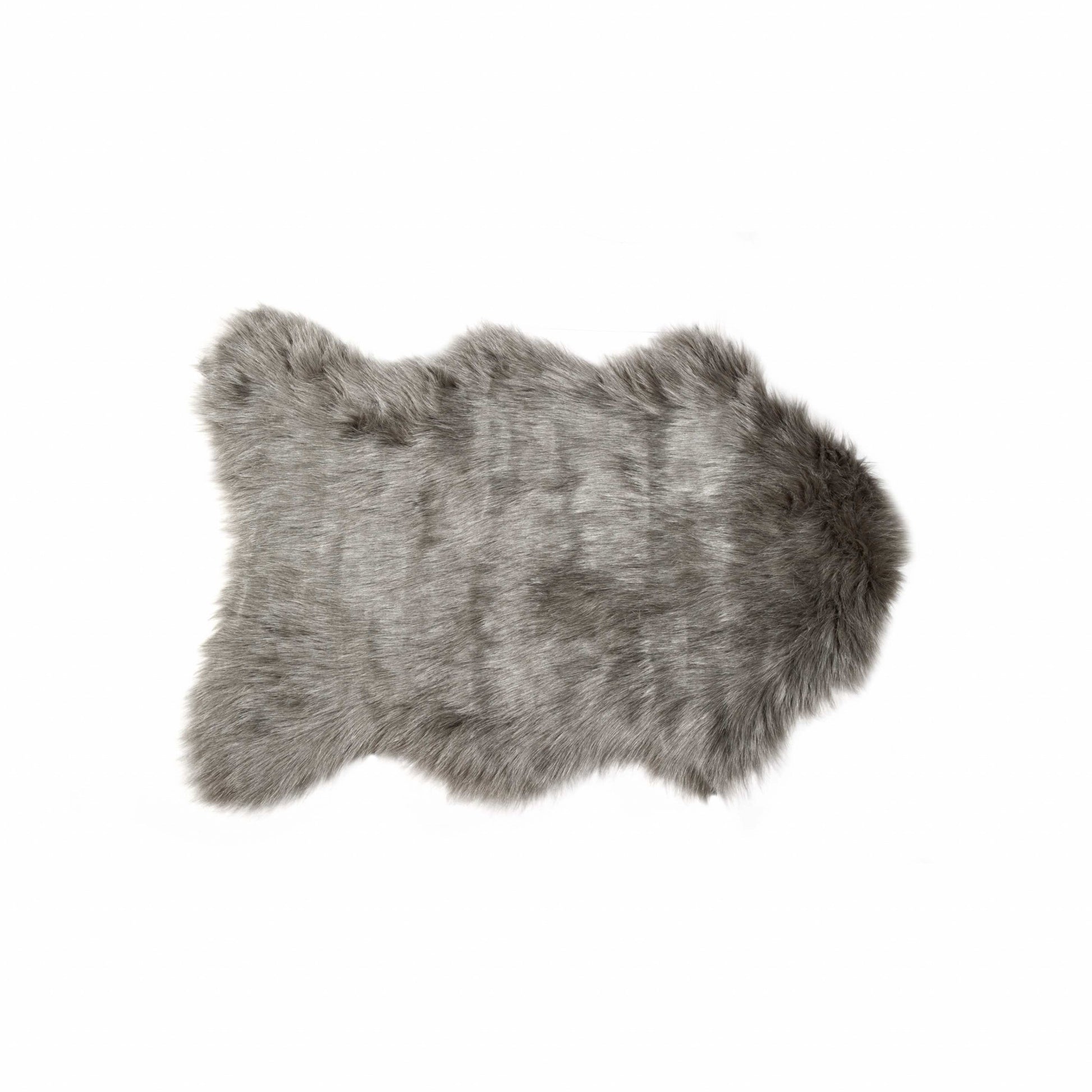 2' X 3' Gray Faux Sheepskin Area Rug - Image 2