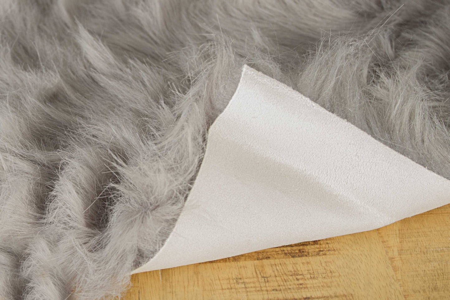 2' X 3' Gray Faux Sheepskin Area Rug - Image 6