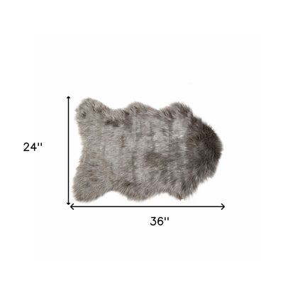 2' X 3' Gray Faux Sheepskin Area Rug - Image 9