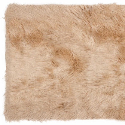 2' X 3' Tan Faux Fur Rectangular Area Rug - Image 5