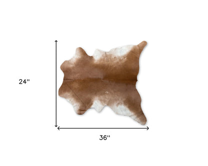 2' X 3' Tan Print Cowhide Area Rug - Image 5