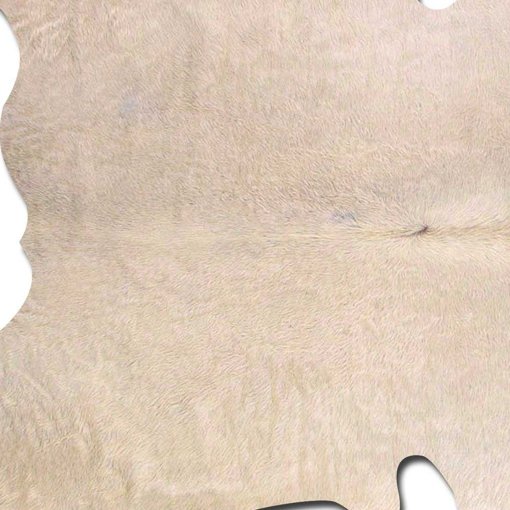 6' X 7' Off White Cowhide Cowhide Print Handmade Area Rug - Image 5