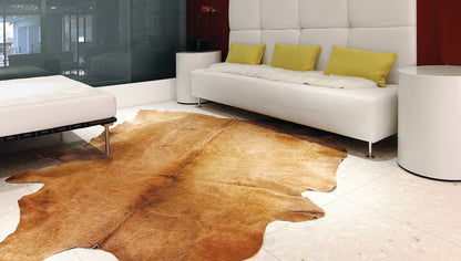 6' X 7' Golden Brown Cowhide Area Rug - Image 7