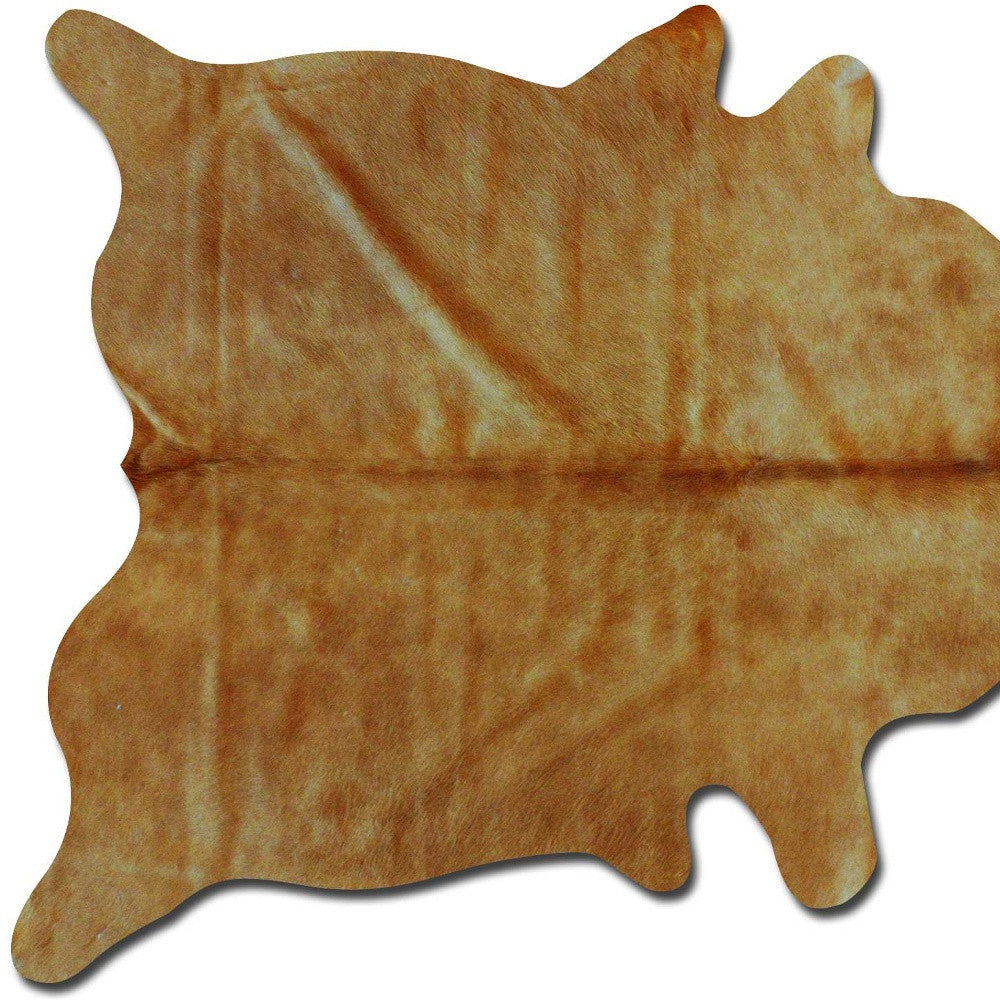 6' X 7' Golden Brown Cowhide Area Rug - Image 6
