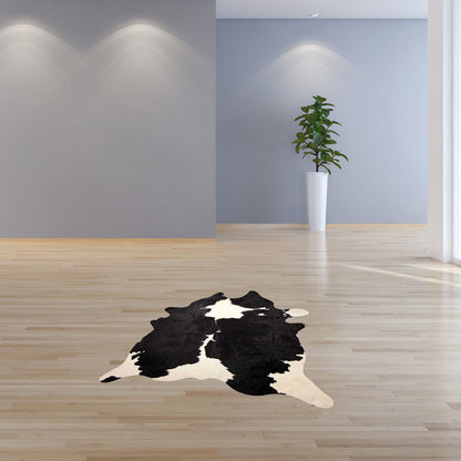 6' X 7' Black And White Cowhide Animal Print Area Rug - Image 6
