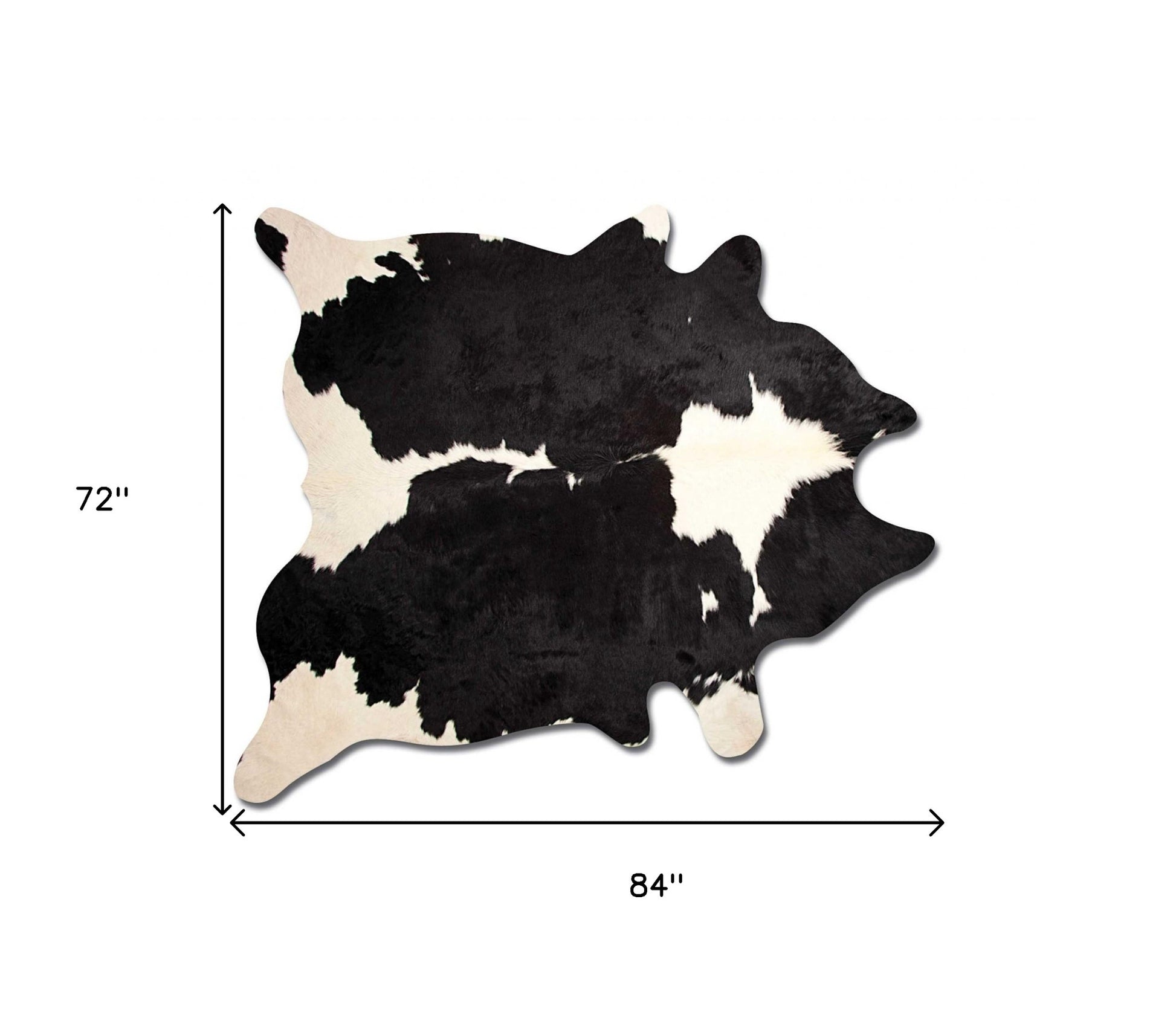 6' X 7' Black And White Cowhide Animal Print Area Rug - Image 7
