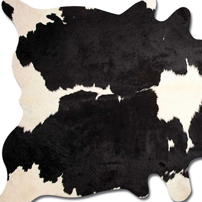 Black And White Cowhide Animal Print Area Rug