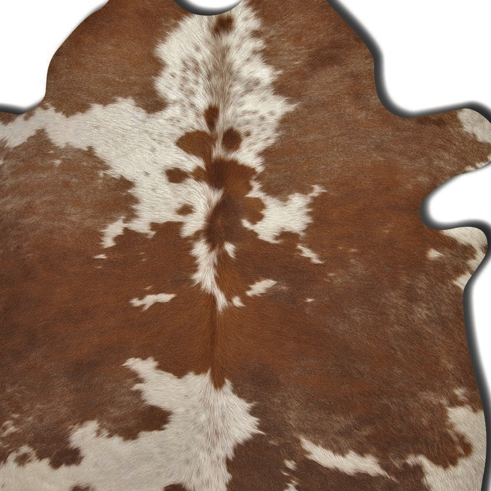 6' X 7' Brown And White Cowhide Handmade Area Rug - Image 5