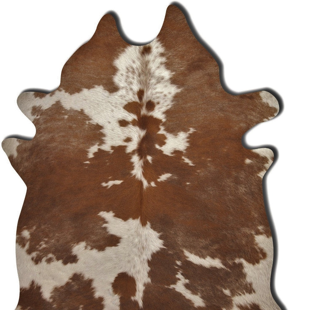 6' X 7' Brown And White Cowhide Handmade Area Rug - Image 4