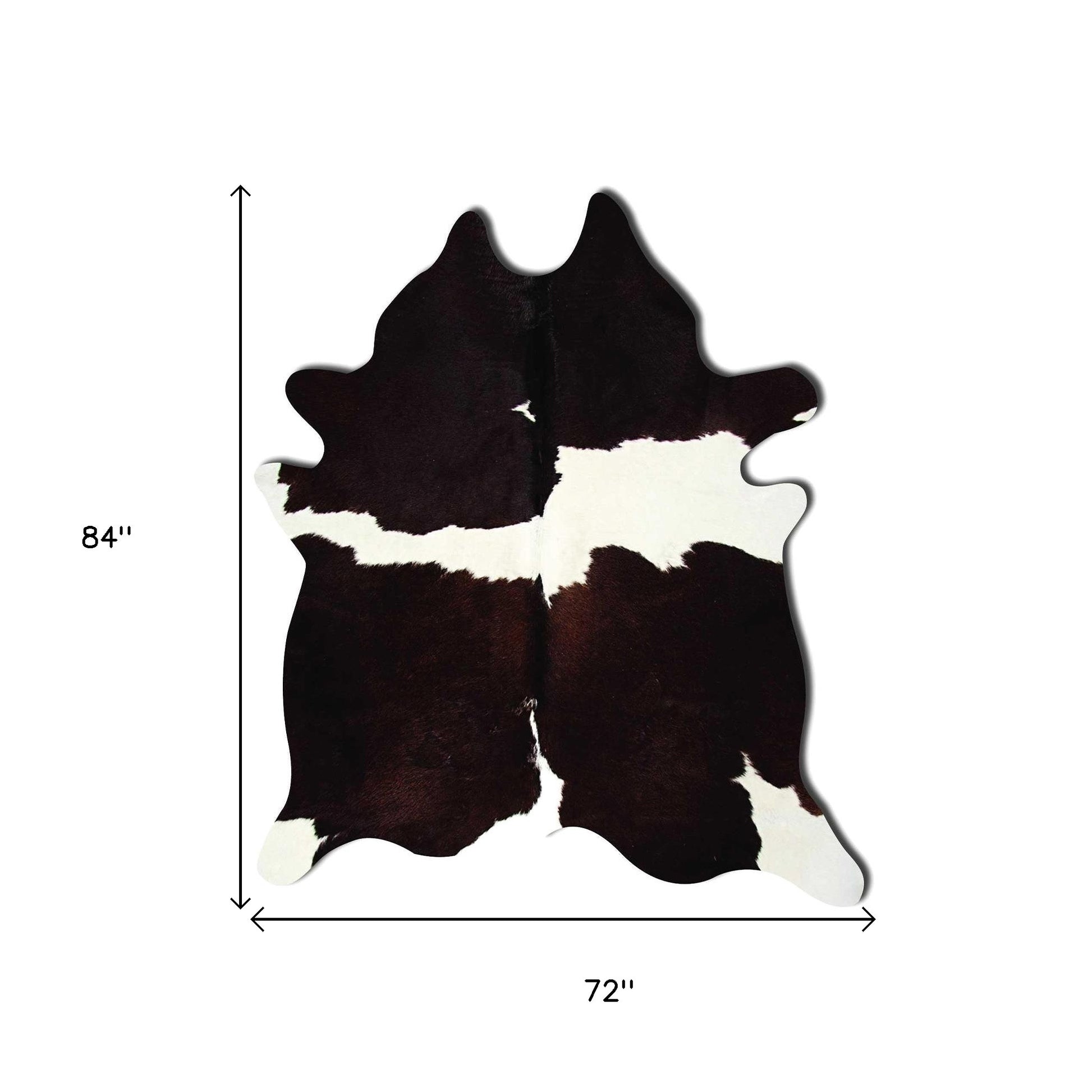 6' X 7' Brown And White Cowhide Cowhide Print Area Rug - Image 6