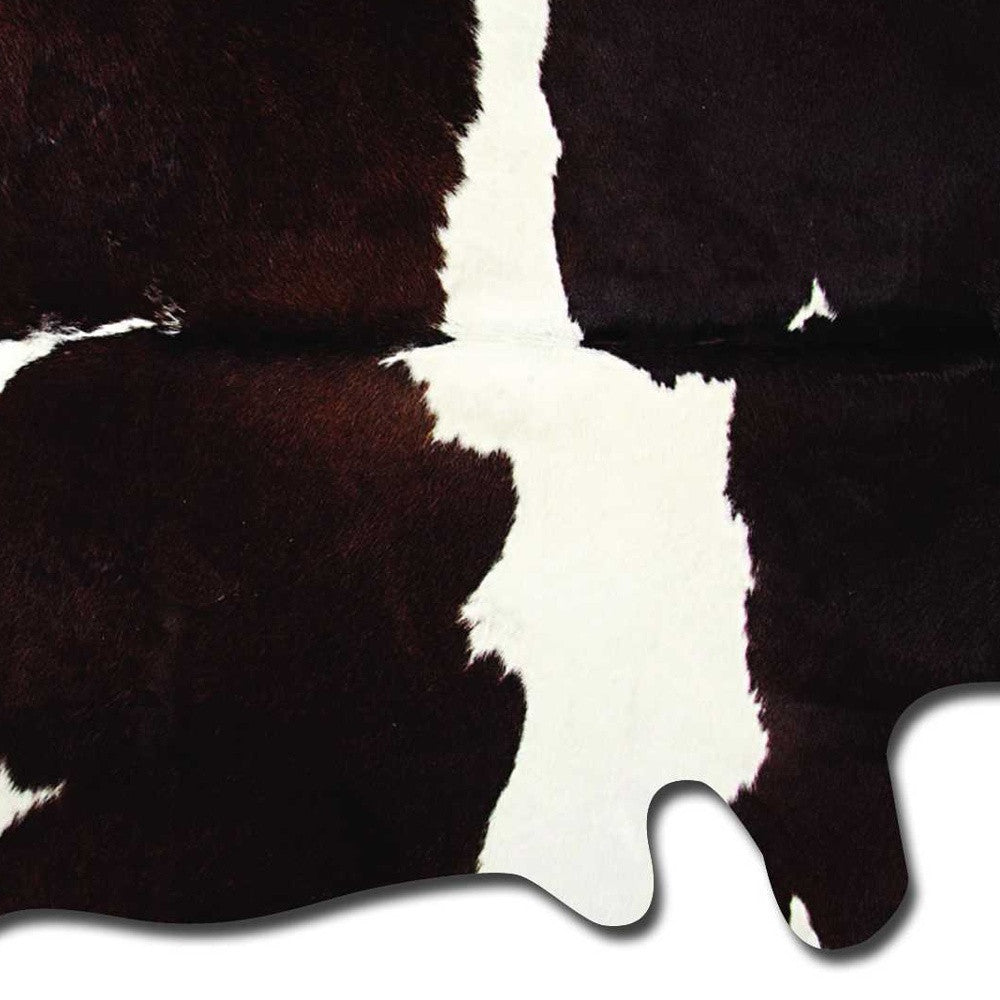 6' X 7' Brown And White Cowhide Cowhide Print Area Rug - Image 4