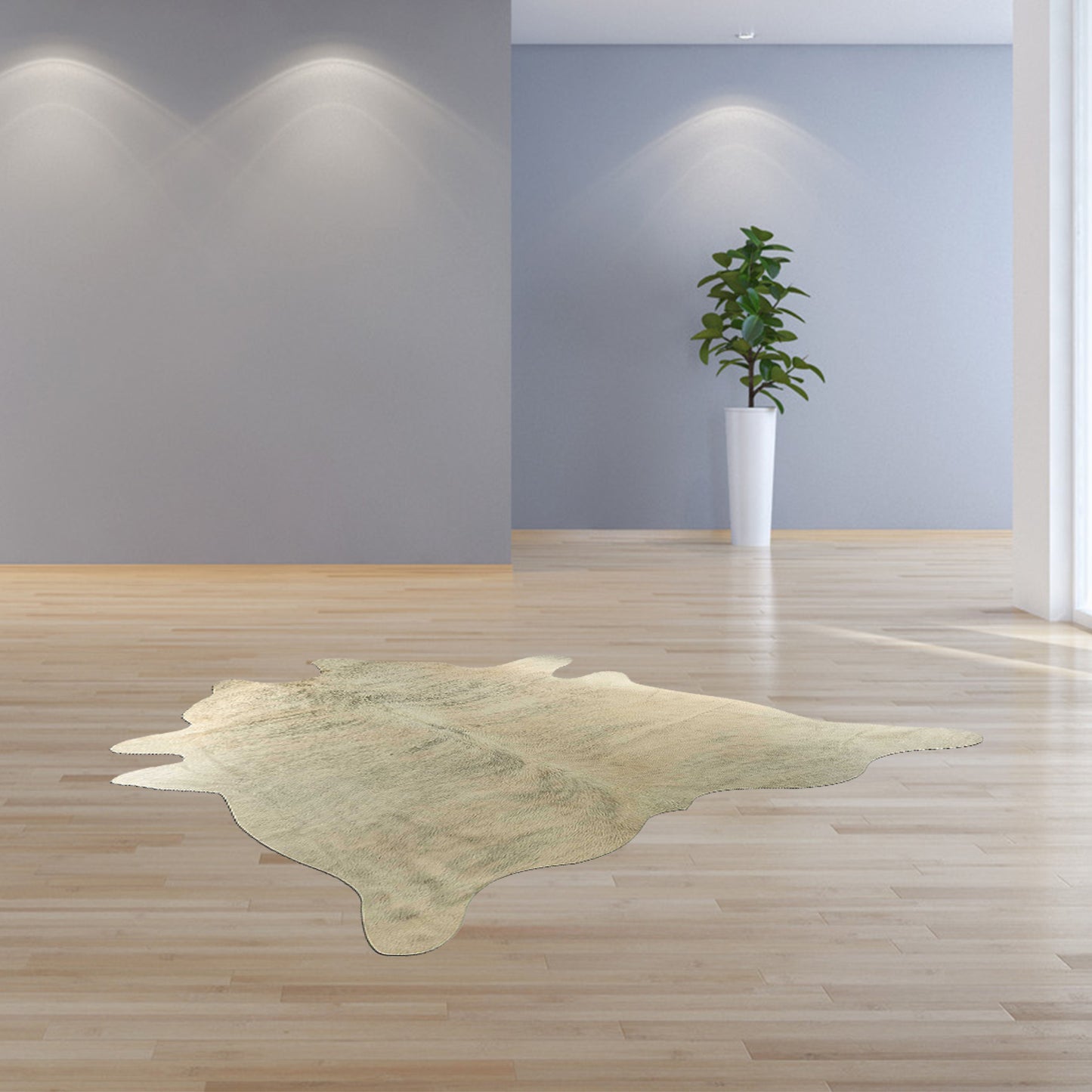 6' X 7' Light Taupe And Brown Exotic Cowhide  Rug - Image 6
