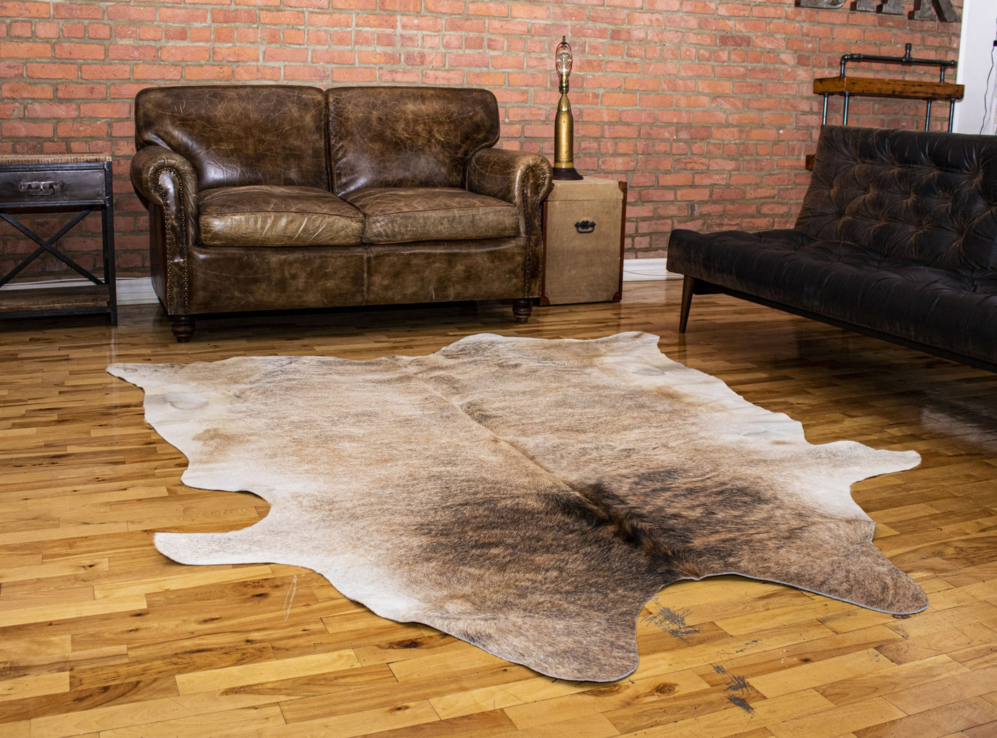 6' X 7' Light Taupe And Brown Exotic Cowhide  Rug - Image 5