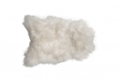 2' X 3' White Natural Wool Long-Haired Sheepskin Area Rug - Image 2