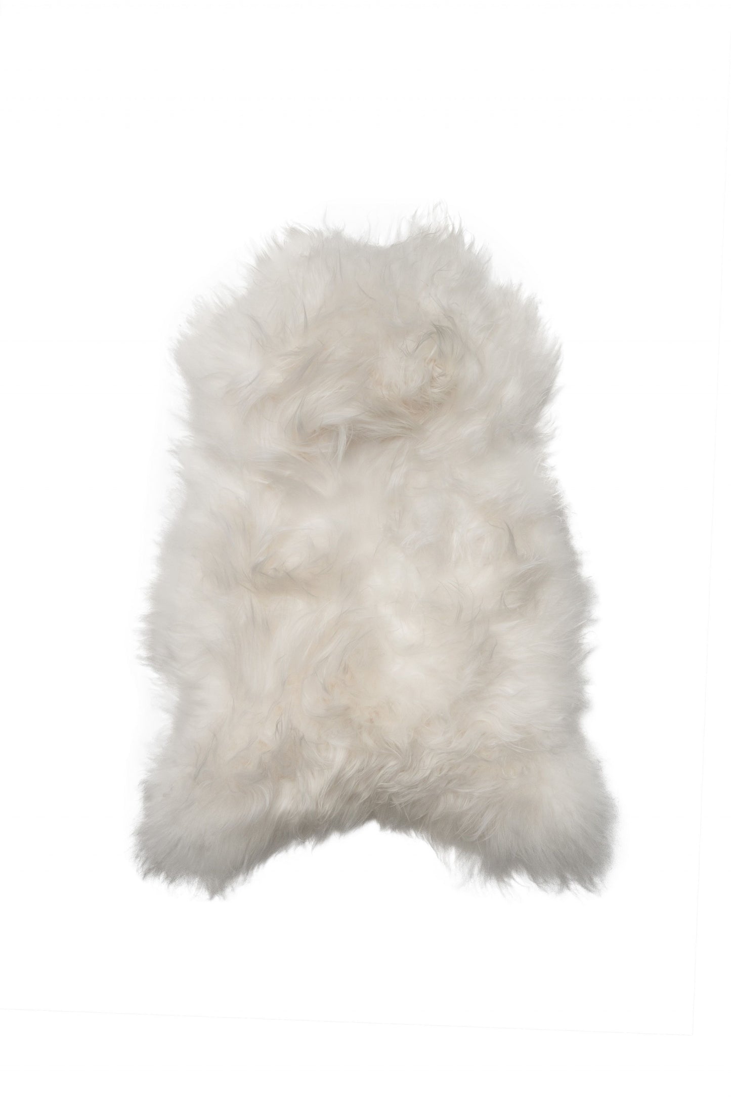 2' X 3' White Natural Wool Long-Haired Sheepskin Area Rug - Image 3