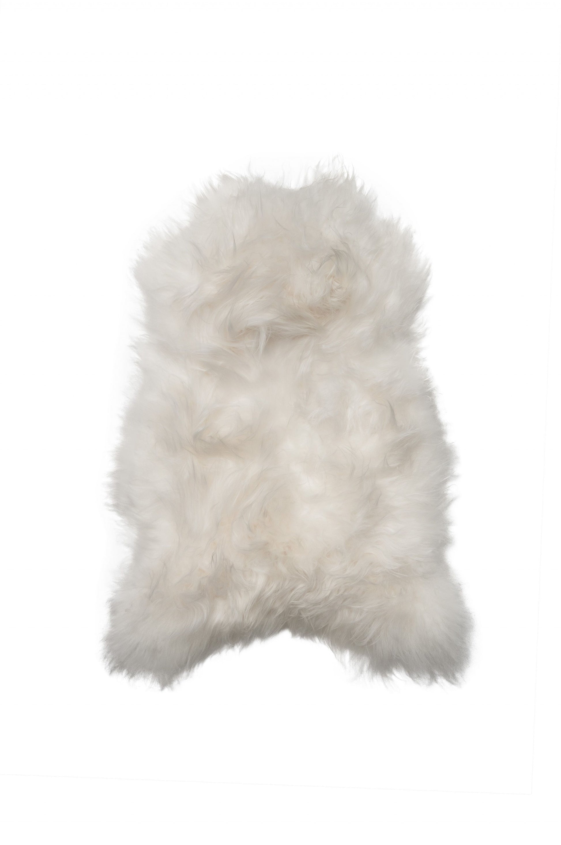 2' X 3' White Natural Wool Long-Haired Sheepskin Area Rug - Image 3