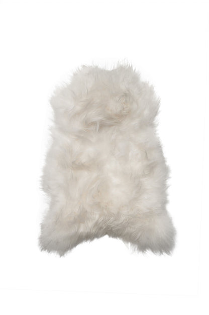 2' X 3' White Natural Wool Long-Haired Sheepskin Area Rug - Image 3