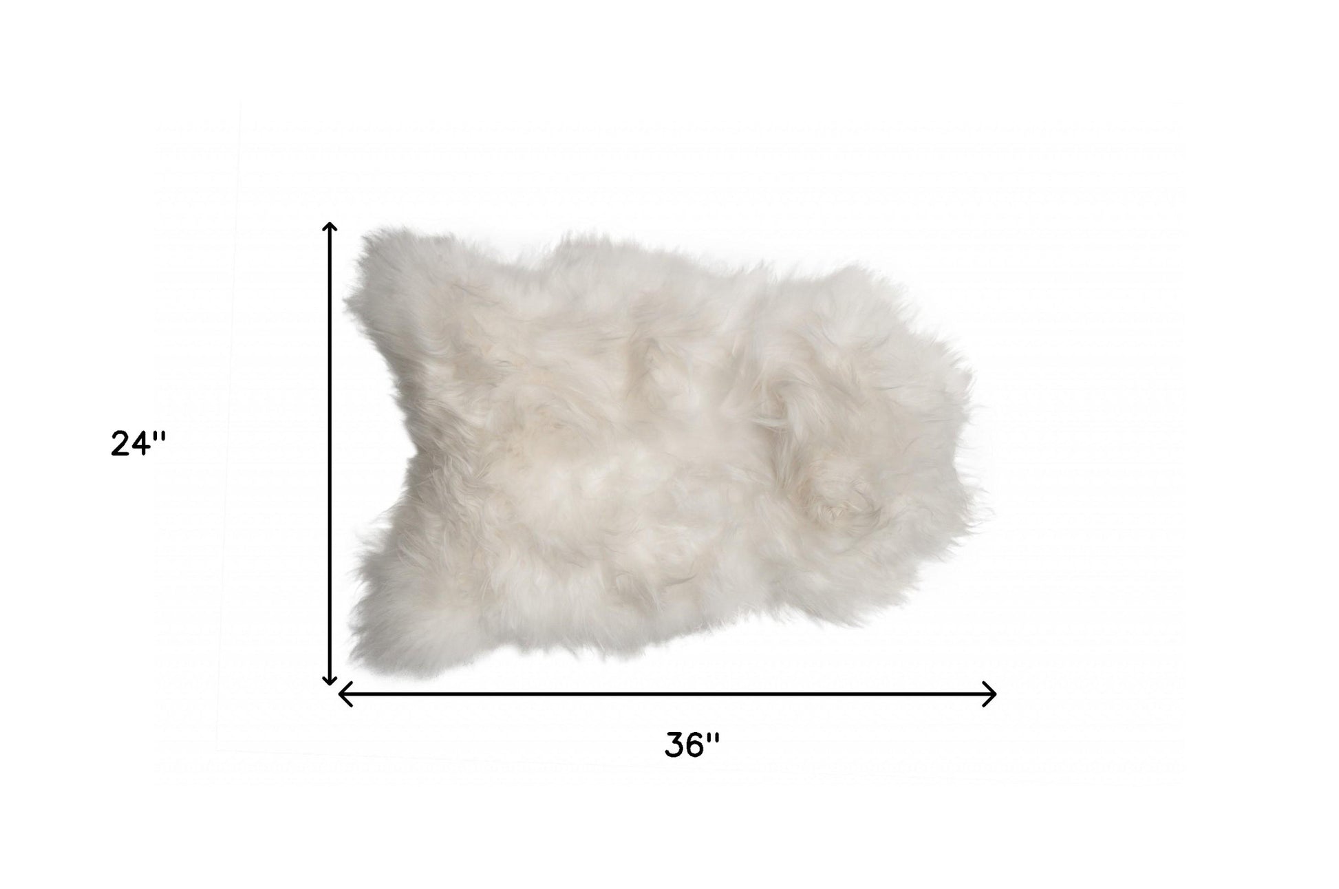 2' X 3' White Natural Wool Long-Haired Sheepskin Area Rug - Image 7