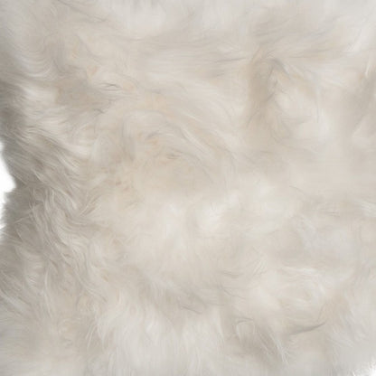 2' X 3' White Natural Wool Long-Haired Sheepskin Area Rug - Image 5