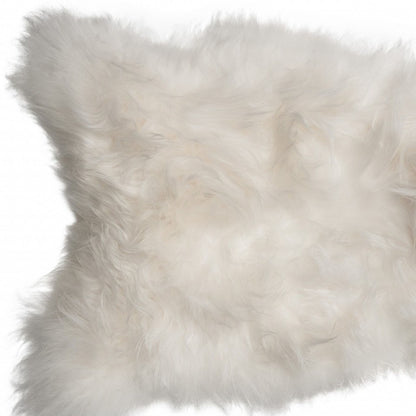 2' X 3' White Natural Wool Long-Haired Sheepskin Area Rug - Image 6