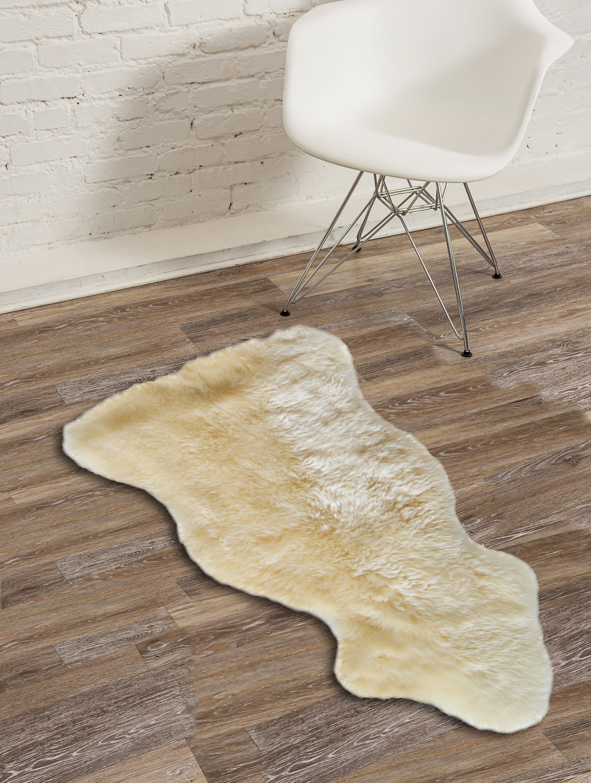 2' X 3' Gold Sheepskin Non Skid Area Rug - Image 6