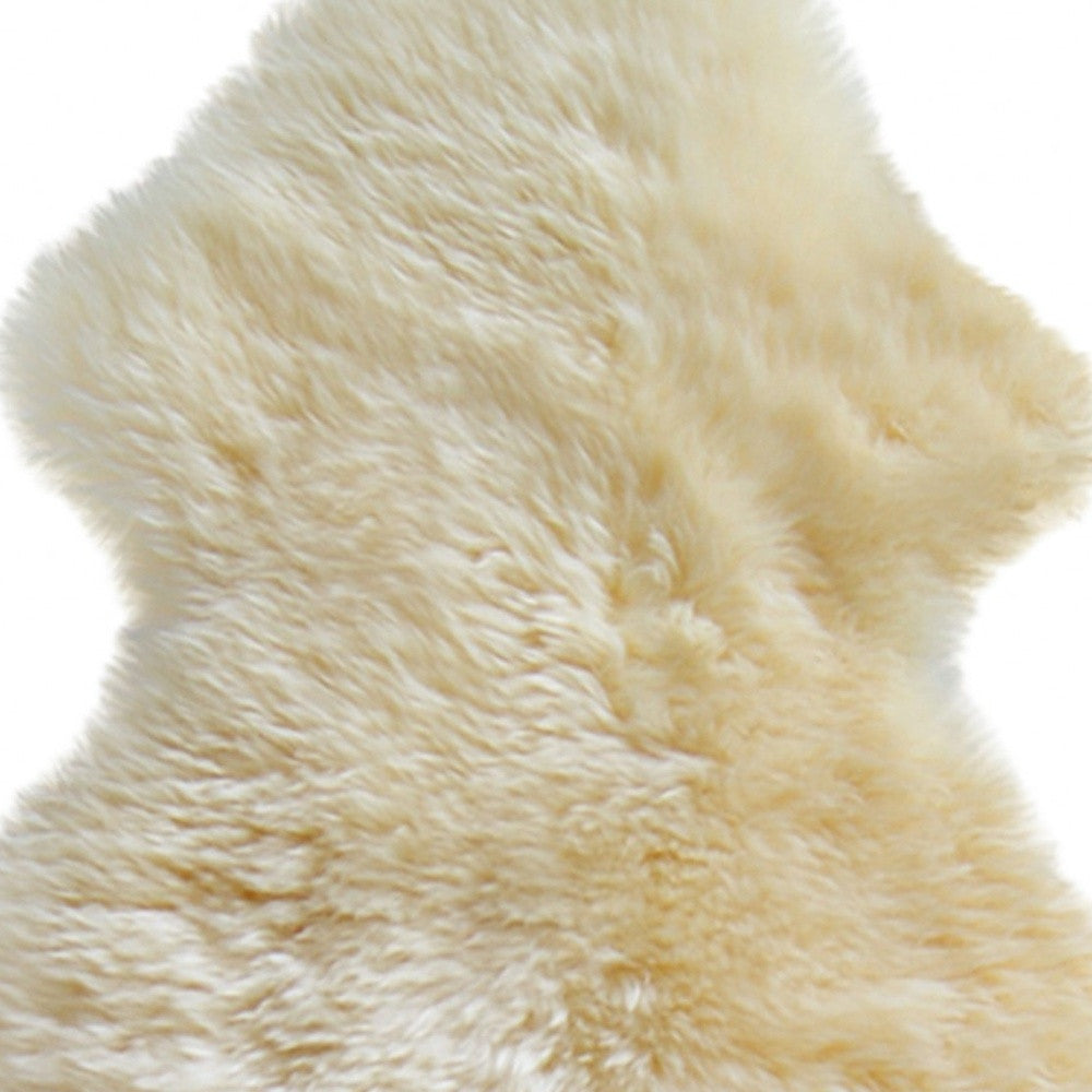 2' X 3' Gold Sheepskin Non Skid Area Rug - Image 4