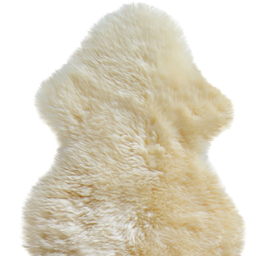 2' X 3' Gold Sheepskin Non Skid Area Rug - Image 5