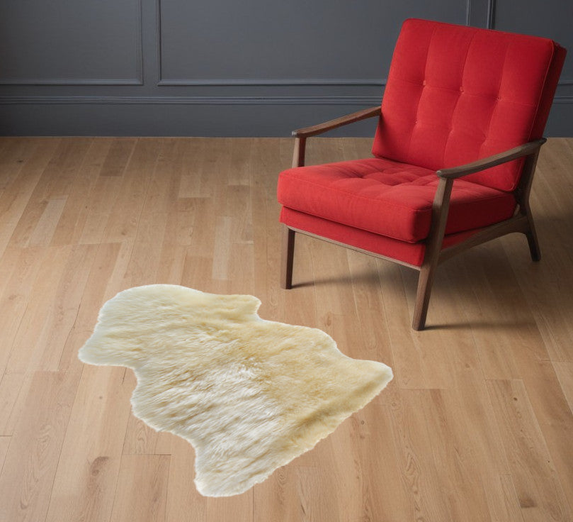 2' X 3' Gold Sheepskin Non Skid Area Rug - 48.0" (L) x 69.0" (W) x 0.5" (H)