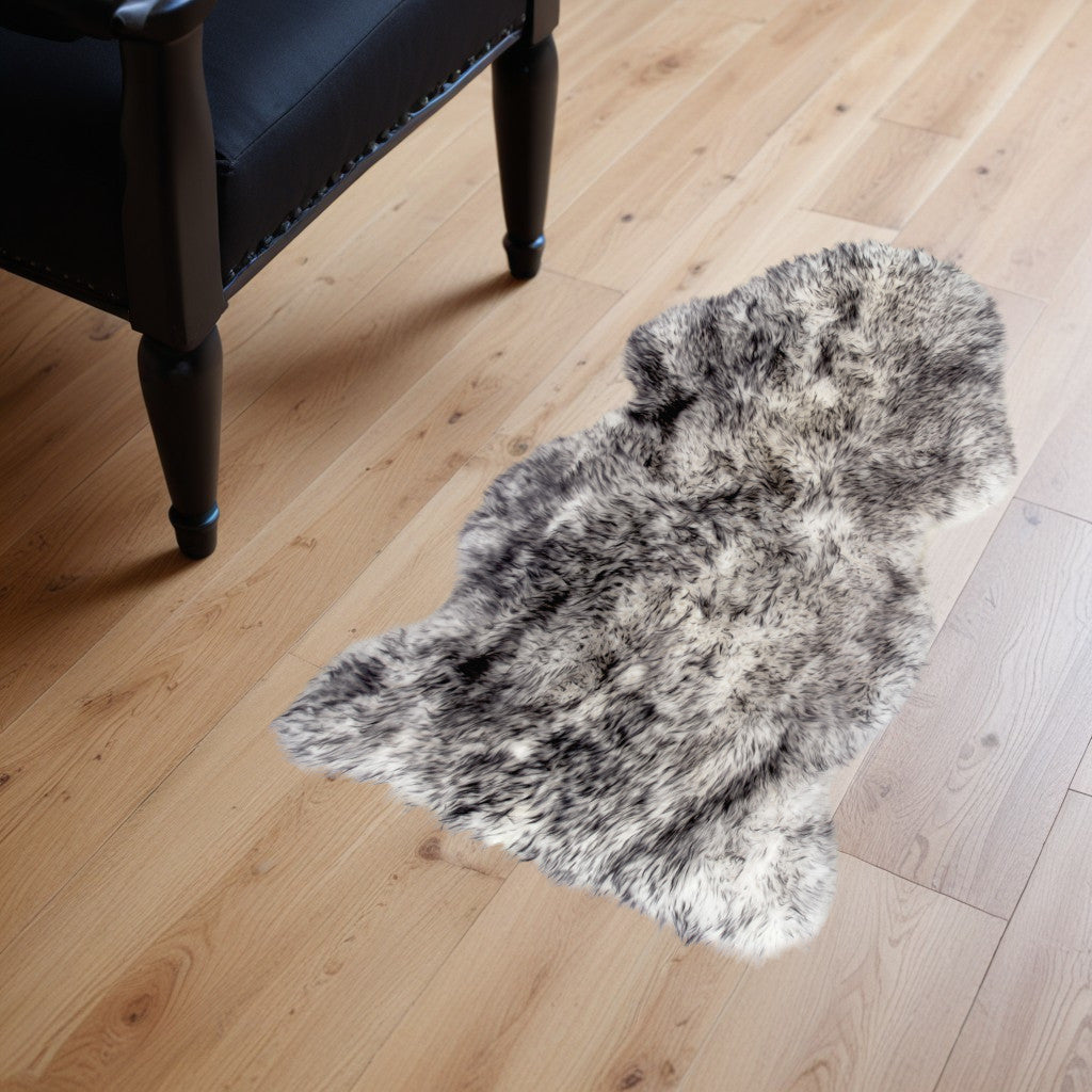 Gradient Grey Animal Print Area Rug - 2" H x 24" W x 36" D