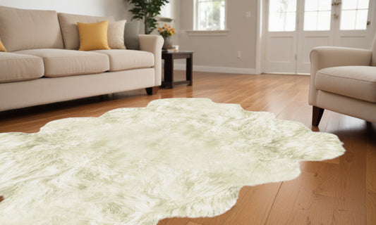 6' X 8' Natural New Zealand Sheepskin Area Rug - 72.0" (H) x 96.0" (W) x 2.0" (D)