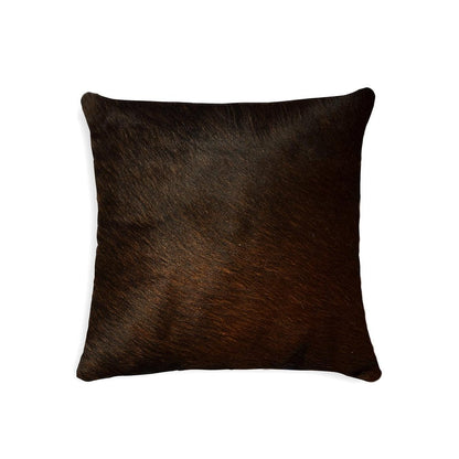 18" Chocolate Cowhide Throw Pillow HomeRoots