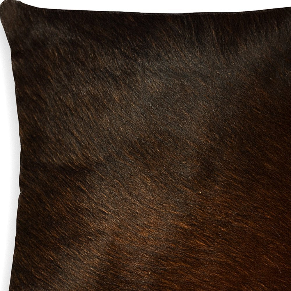 18" Chocolate Cowhide Throw Pillow HomeRoots