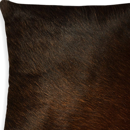 18" Chocolate Cowhide Throw Pillow HomeRoots