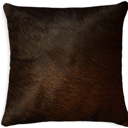 18" Chocolate Cowhide Throw Pillow HomeRoots
