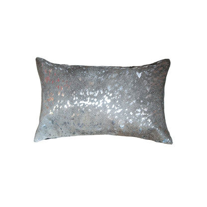 12" X 20" Gray Cowhide Throw Pillow 5.0" (L) x 20.0" (W) x 12.0" (H)