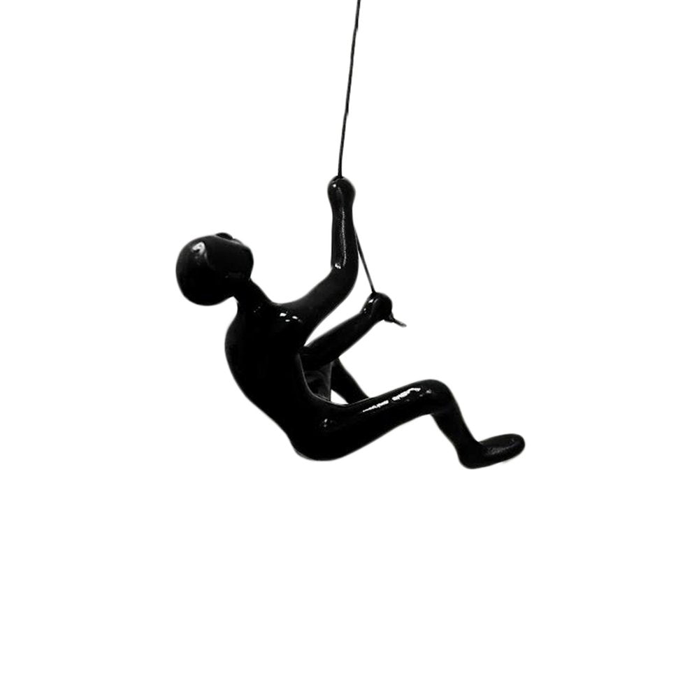 6" X 4" Black Resin Climbing Man Hanging Dimensional Sculpture — view 1